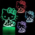 3d Illusion Cat Night Light For Kids 16 Color Change Decor Lamp With Remote Gift