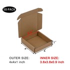 Sunlph 50 Pack 4x4x1 Inches Small Shipping Boxes  Brown 4x4x1 