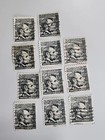 Vintage 1965 Abraham Lincoln 4 Cent Stamps Lot Of 9 Black Circulated