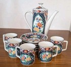 Vtg Japanese Imari Ware Teaset For 5 Kalmari Dyed Nishiki Peony Pattern 11pc 