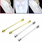 Shirt Clasp Clip Necktie Brooch Tie Round Silver Pin Men Pin Gift Collar End Bar