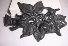 Vtg Cast Iron Furniture Emblem Embellishment Decor Hand W  Rose 3x5 Inch Size