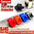 50pcs Rj45 Dust Cover Caps Ethernet Port Protector Snap-in 5 Colors Network