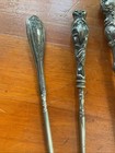 Set 4 Antique Sterling Silver Art Nouveau Victorian Sewing Button Clothing Hooks