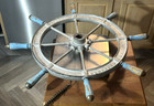 Portland Maine Boat Ship Wheel Laughlin Co  Helm 29 In  Wood   Cast Metal 1930 s