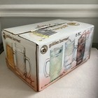 Vtg Golden Harvest Party Set Of 6 Clear Glass Mugs W handle 16 Oz Nos Box Sealed