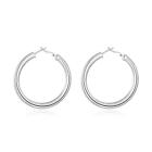925 Sterling Silver Hoop Pierced Earrings 1 8  Inches L100