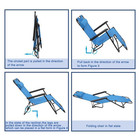 Reclining Beach Sunshade Chaise Lounge Chair Pool Lawn Lounger Foldable Outdoor