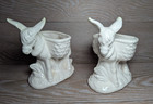 Vintage Bristolia Japan Ceramic White Donkey Indoor Planter Vase Pot - Used Read