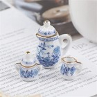 15pc Vintage Miniature White Porcelain Tea Set Pot Cup Plate For Tableware House