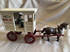 Antique Cast Iron Fresh Milk Delivery Horse Carriage Buggy With Driver