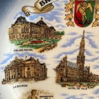 Brussels Belgium Souvenir Plate 19cm Palais Royal Hotel De Ville Gold Rim 7 5 