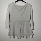 Anthropologie 9-h15 Postmark Hattie Sweatshirt Grey Size Medium Knit Lace Peplum