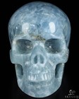 5 0  Blue Calcite Hand Carved Crystal Skull  Realistic  Crystal Healing