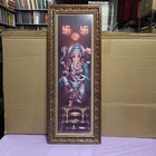 Large Framed Lord Ganesha Hindu Wall Art Om Swastika Ganapathi 39 75x15 5