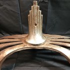Cast Iron Parlor Stove Topper Art Deco Chrome Heavy Finial