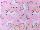 Max Studio Kids Pink Twin Size Sheet Set - Unicorns Rainbows Stars