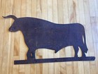 Nice  Antique Primitive Sheet Iron Bull Farm Trade Sign Weathervane