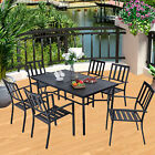 7 Piece Patio Metal Dining Set Outdoor Bistro Table Chairs Dining Set Furniture
