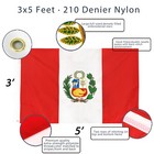 Anley Everstrong Series Embroidered Peru Flag 3x5 Ft - Nylon Peruvian Flag