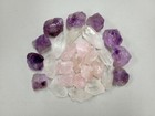 Rose Quartz Amethyst Quartz Crystal Point -  Healing Crystals Beginner s Set