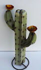 Metal Yard Art 25  Saguaro Cactus Sculpturel Light Sage Green  W Yellow Flowers