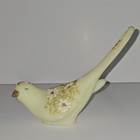 Vtg Hand Painted Uranium Custard Glass Bird Figure Swallow Signed By S Fisher