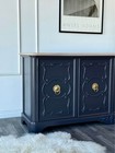 Vintage Entryway Console   Sideboard   Black Media Console   Buffet Cabinet