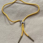 Vintage  Adjustable Yellow   Silver Bolo Tie With Horse Slide  Western Theme