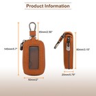 2pcs Car Key Fob Cover Case Leather Universal  Smart Car Key Holder Brown