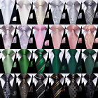 Men s Tie Pink Silver Multi-color Necktie Square Hanky Cufflink Set Wedding