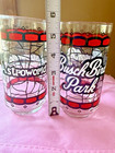 Vintage  Theme Park Stained Glass Souvenir Clear Beverage 16 Oz-set Of 2