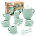  Silicone Tea Set  Tea Party Set For Little Girls Boys  15 Pcs Bpa Free Green
