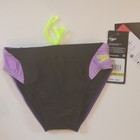 Speedo Boy s Youth Eco Prolt Brief Swimsuit Black purple Sz 24 M Nwt