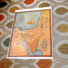 1927 Color Map Of The Holy Land Israel Egypt Palestine Fosdick 11  X 8 