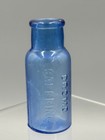 Antique Bromo Caffeine Medicine Bottle Cornflower Blue 1890s Apothecary Drug