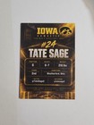 Tate Sage Custom Signed Card Iowa Hawkeyes Free Shipping    
