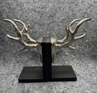 Cast Aluminum Deer Horn Bookends Set Of 2 Study Room Library Office Western