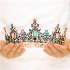 Baroque Rhinestone Crowns And Tiaras Gold Bridal Queen Crown Crystal Wedding    