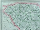 Vintage 1885 South Carolina Map 13 x11    Old Antique Original Charleston Sumter