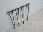 4 Vintage Steel Hairpin Legs Set Dining Table Console