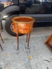 Pr Louis Xvi Style Inlaid Mounted Oval Nightstands