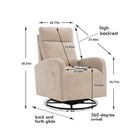 Upholstered Swivel Glider rocking Chair For Nursery In Beige 