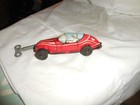 Vintage Marx Tin Litho Wind Up Race Car Working With Key Red  44