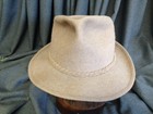 Vintage Royal De Luxe Stetson Heather Fur Felt Fedora Hat 7 Taupe Beige Rose 50s