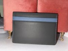 Rylor Leather Card Holder  Gray   Blue Heritage Stripe Unisex