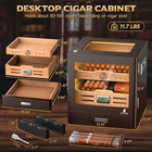 Xifei Cigar Humidor Cabinet  Glass Top   Adjustable Led Lighting  Digital Hygrom