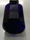 Blue Cut Glass Hallmarked Silver Rare Vintage Antique Perfume Bottle Complete