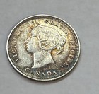 1896 Canada Queen Victoria 5 Cent  925 Silver Coin Xf Details