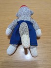 Mini Sock Monkey Wearing Blue Shorts Plush 4in